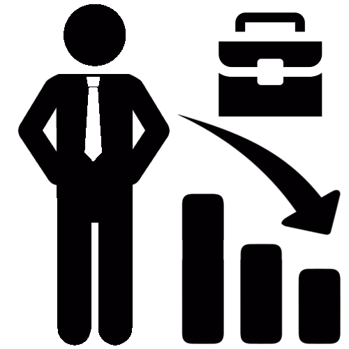 Иконка застоя в профессиональном росте и карьере.