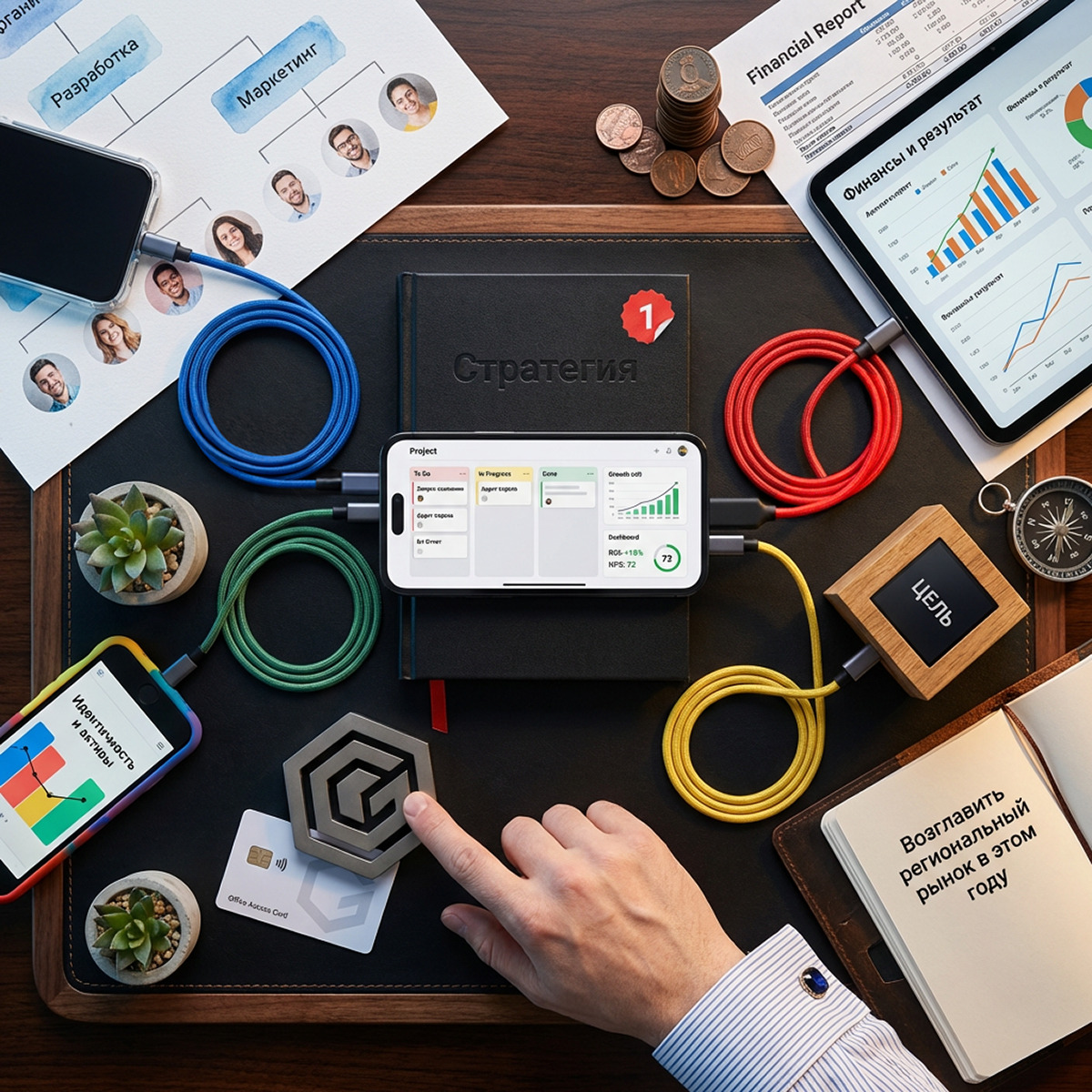 Схематичное представление бизнеса как единой системы в контексте организационных расстановок.