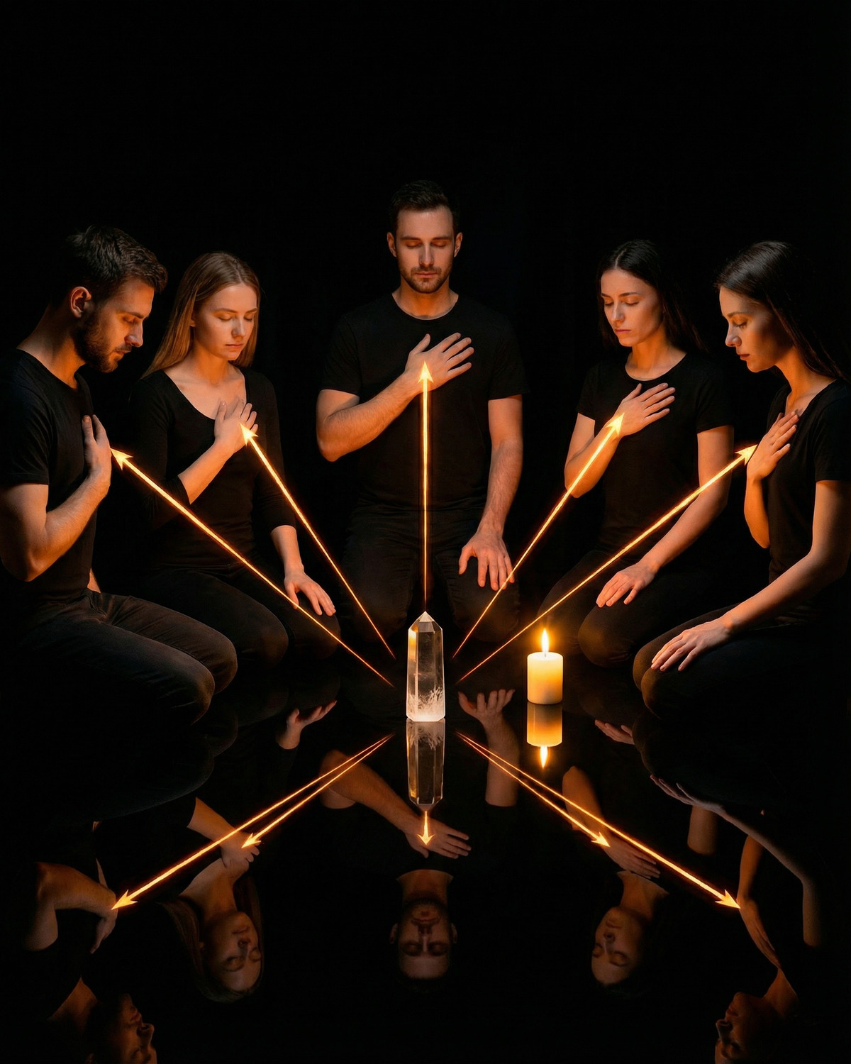 Пример системной расстановки: визуализация энергетических связей и родовых переплетений в группе