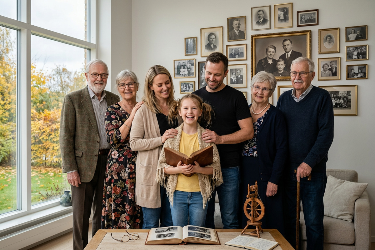 Три поколения семьи вместе — символ родовой принадлежности