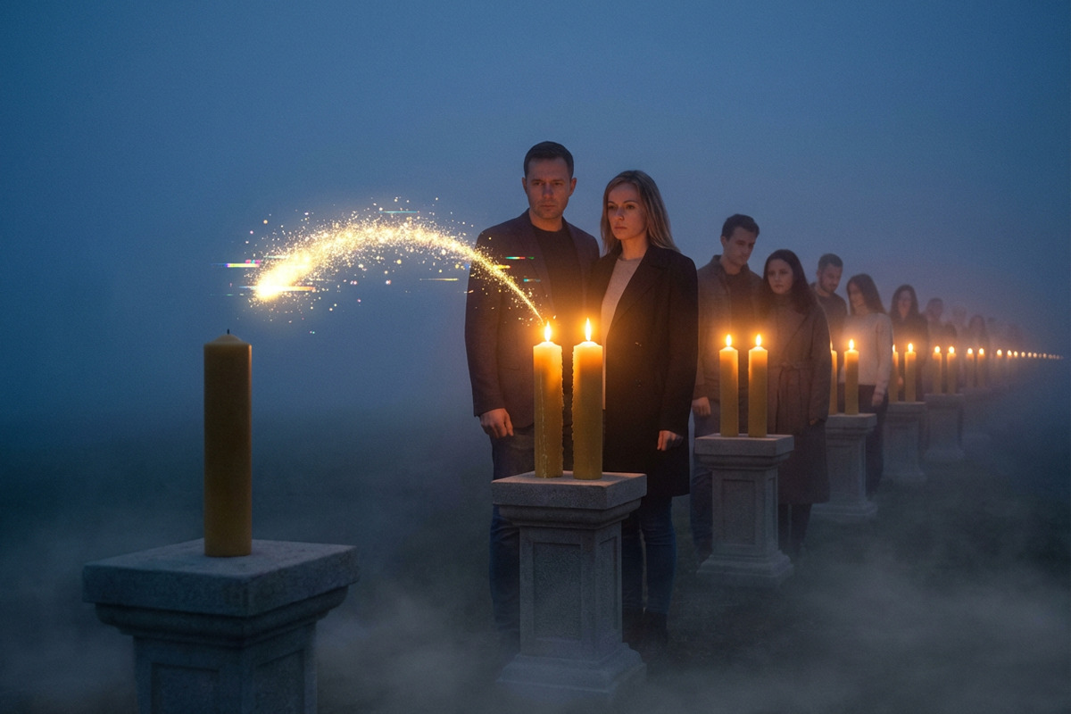 Зажигание свечи потомками — символ восстановления родовой связи